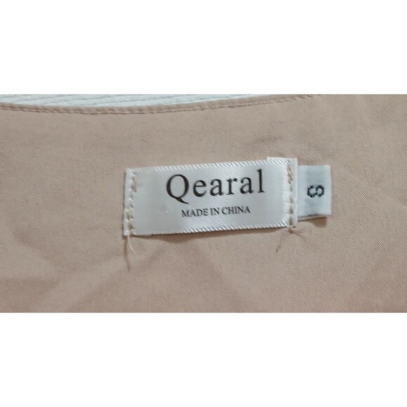 Qearal Blouse Women’s S Neutral Tan V-Neck Long Sleeve Balloon Oversized Top - Picture 5 of 6